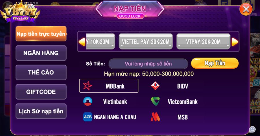 Bạn có thể dễ dàng nạp tiền vào thẻ Letou bằng tài khoản ngân hàng của mình - Letou